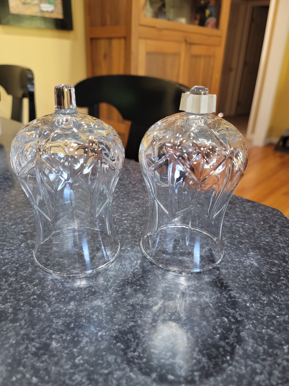 Clear Glass Decorative Cloche - Pair
